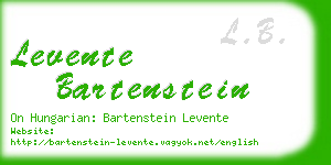 levente bartenstein business card